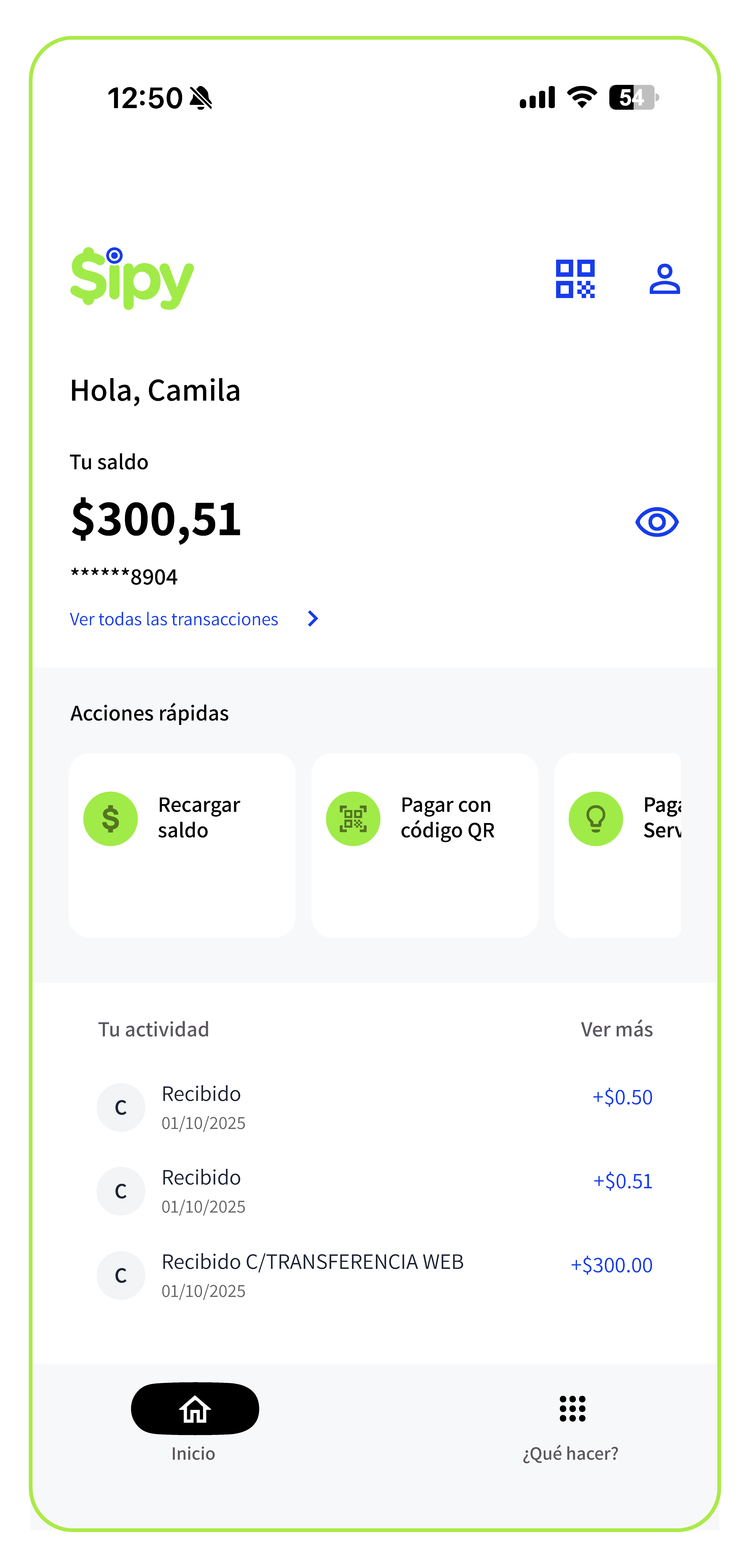 Captura de aplicacion Sipy